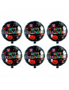 Tradineur - Pack de 6 Globos con letrero "Happy Halloween" - Diseño Original con Fantasmas, Calabaza, Araña, etc. - 43 x 43 cm