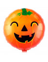 Tradineur - Pack de 6 Globos con diseño calabaza sonriente - Ideal para decoración de Halloween - 43 x 43 cm