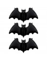 Tradineur - Pack de 4 Globos en forma de murcielago - Ideal para decoración de Halloween - 84 x 63 cm - Color Negro