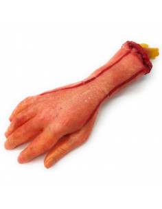 Tradineur - Mano larga cortada para Halloween, plástico, decoración siniestra de interior, realista, fiestas, celebraciones, car