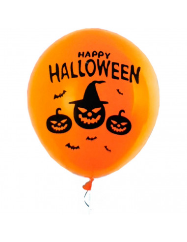 Tradineur - Pack de 40 globos - "Happy Halloween" - Tamaño: 30 cm - Ideales como decoración de tu hogar y celebraciones de Hallo