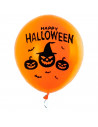 Tradineur - Pack de 40 globos - "Happy Halloween" - Tamaño: 30 cm - Ideales como decoración de tu hogar y celebraciones de Hallo