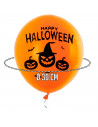 Tradineur - Pack de 40 globos - "Happy Halloween" - Tamaño: 30 cm - Ideales como decoración de tu hogar y celebraciones de Hallo