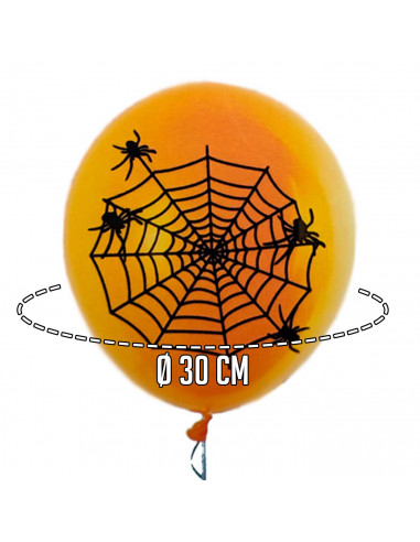 Tradineur - Pack de 40 globos - Diseño Telaraña - Tamaño: 30 cm - Ideales como decoración de tu hogar y celebraciones de Hallowe