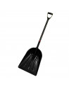 Pala de plástico acanalada para quitar nieve, pala de jardín reforzada, ligera, mango de acero forrado con asa (Negro, 1,22 m)