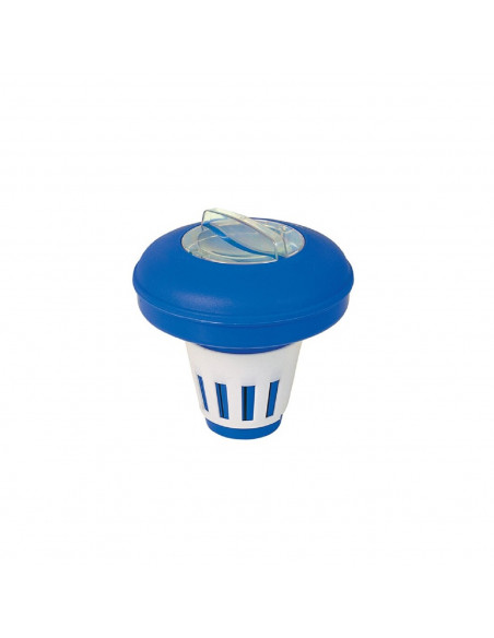 Dosificador químico flotador para piscina 16,5 cm dial ajustable color azul