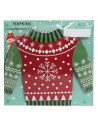 Tradineur - Pack de 36 servilletas navideñas de papel, forma de jersey con copo de nieve, 3 capas, biodegradables, reciclables,
