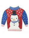 Tradineur - Pack de 36 servilletas navideñas de papel, forma de jersey con muñeco de nieve, 3 capas, biodegradables, reciclables