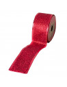 Tradineur - Pack de 3 cintas de navidad con glitter, poliéster, purpurina brillante, decoración árbol navideño, envolver regalos