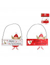 Tradineur - Pack de 6 carteles colgantes con figura de ángel y cascabel, madera contrachapada, decoración festiva, adornos, árbo