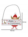 Tradineur - Pack de 6 carteles colgantes con figura de ángel y cascabel, madera contrachapada, decoración festiva, adornos, árbo