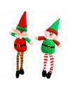 Tradineur - Pack de 2 elfos decorativos, poliéster y arena, figuras de Navidad, adornos, chimeneas, decoración festiva, hogar, 4
