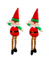 Tradineur - Pack de 2 elfos decorativos, poliéster y arena, figuras de Navidad, adornos, chimeneas, decoración festiva, hogar, 4