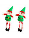Tradineur - Pack de 2 elfos decorativos, poliéster y arena, figuras de Navidad, adornos, chimeneas, decoración festiva, hogar, 4