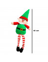 Tradineur - Pack de 2 elfos decorativos, poliéster y arena, figuras de Navidad, adornos, chimeneas, decoración festiva, hogar, 4