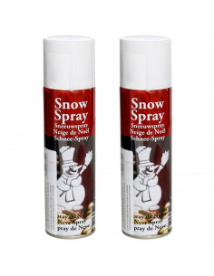 Tradineur - Pack de 2 botes de spray nieve, crear ambiente de invierno navideño, decoración de árboles de Navidad, belén, nacimi