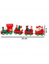 Tradineur - Tren de Navidad decorativo con figuras, madera y hierro, adornos festivos originales, hogar, 22 x 5 x 2,5 cm, color