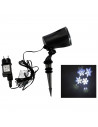 Tradineur - Proyector rotante de copos de nieve LED para exterior, blanco frío, 4W, plástico, cable de 3 metros, iluminación, lu