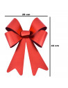 Tradineur - Pack de 2 lazos decorativos, poliéster y plástico, adornos Navidad, árbol, envolver regalos, manualidades (Rojo bril