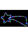 Tradineur - Cometa LED con 48 luces multicolor, 3W, plástico y metal, estrella fugaz, iluminación de Navidad, silueta de ventana