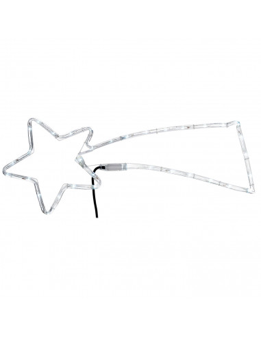 Tradineur - Cometa LED con 48 luces multicolor, 3W, plástico y metal, estrella fugaz, iluminación de Navidad, silueta de ventana