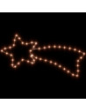Tradineur - Cometa LED con 48 luces blanco cálido, 3W, plástico y metal, estrella fugaz, iluminación de Navidad, silueta de vent