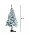 Tradineur - Árbol de Navidad nevado, pino, abeto artificial blanco, estructura de plástico y metal revestido, robusto y duradero