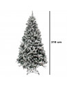 Tradineur - Árbol de Navidad nevado, pino, abeto artificial blanco, estructura de plástico y metal revestido, robusto y duradero