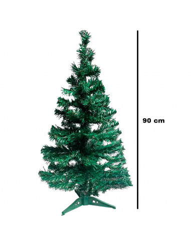 Tradineur - Árbol de Navidad, abeto artificial verde, estructura de plástico y metal revestido, robusto y duradero, fácil montaj