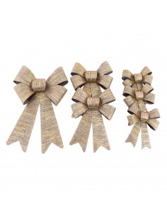 Tradineur - Pack de 3 Lazos de navidad - Fabricados en Plástico y poliéster - Decoración para temporada navideño - Modelos Surti
