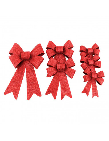 Tradineur - Pack de 3 Lazos de navidad - Fabricados en Plástico y poliéster - Decoración para temporada navideño - Modelos Surti