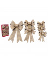 Tradineur - Pack de 3 Lazos de navidad - Fabricados en Plástico y poliéster - Decoración para temporada navideño - Modelos Surti