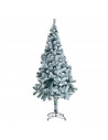 Tradineur - Árbol de Navidad nevado, pino, abeto artificial blanco, estructura de plástico y metal revestido, robusto y duradero