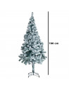Tradineur - Árbol de Navidad nevado, pino, abeto artificial blanco, estructura de plástico y metal revestido, robusto y duradero