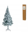 Tradineur - Árbol de Navidad nevado, pino, abeto artificial blanco, estructura de plástico y metal revestido, robusto y duradero