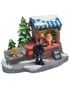 Tradineur - Figura der Puesto de navidad - Fabricado en Resina - Decoración para temporada navideña - 10 x 18 x 8 cm - Modelo Su