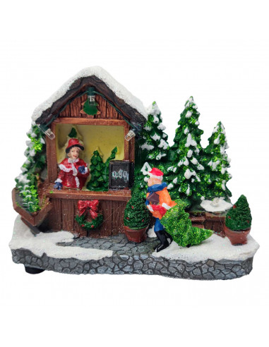 Tradineur - Figura der Puesto de navidad - Fabricado en Resina - Decoración para temporada navideña - 10 x 18 x 8 cm - Modelo Su