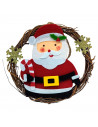 Tradineur - Pack de 2 Coronas colgantes navideñas - Fabricados en madera y poliéster - Decoración para temporada navideña - Ø 19