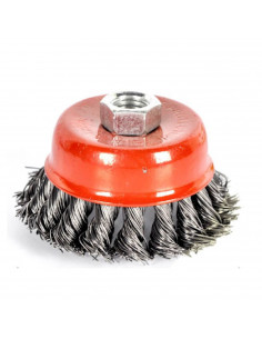 Cepillo circular de acero trenzado para amoladora 8 cm , ideal para eliminar pintura o barnices, Recambio para amoladora de acer