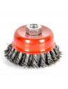Cepillo circular de acero trenzado para amoladora 8 cm , ideal para eliminar pintura o barnices, Recambio para amoladora de acer