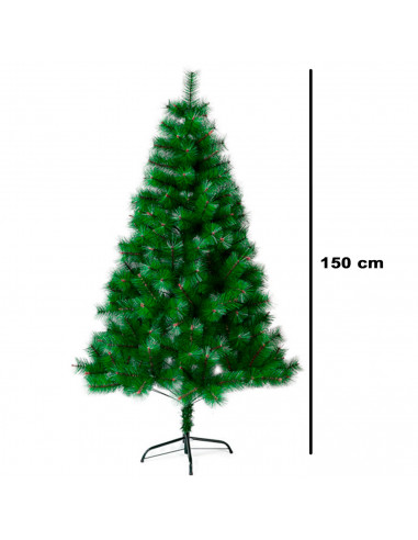 Tradineur - Árbol de Navidad, pino artificial verde, estructura de plástico y metal revestido, robusto y duradero, fácil montaje