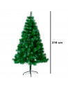 Tradineur - Árbol de Navidad, pino artificial verde, estructura de plástico y metal revestido, robusto y duradero, fácil montaje