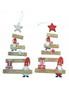 Tradineur - Pack de 2 Colgantes para árbol navideño - Fabricado en Chapado y poliéster - 13,5 x 36 cm - Modelo Surtido