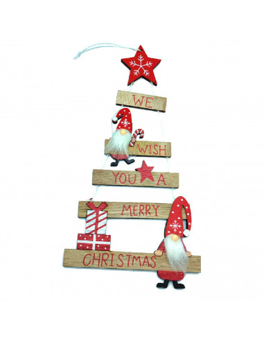 Tradineur - Pack de 2 Colgantes para árbol navideño - Fabricado en Chapado y poliéster - 13,5 x 36 cm - Modelo Surtido