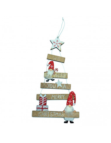 Tradineur - Pack de 2 Colgantes para árbol navideño - Fabricado en Chapado y poliéster - 13,5 x 36 cm - Modelo Surtido
