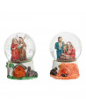 Tradineur - Pack de 2 Bolas de agua de nacimiento - Fabricado en Cristal y resina - Decoración para temporada navideña - Ø 4,5 x