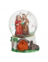 Tradineur - Pack de 2 Bolas de agua de nacimiento - Fabricado en Cristal y resina - Decoración para temporada navideña - Ø 4,5 x