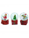 Tradineur - Pack de 3 Mini Bolas de cristal navideñas - Fabricado en Resina y Cristal - Decoración para temporada navideñas - Ø