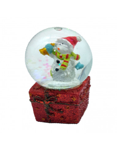 Tradineur - Pack de 3 Mini Bolas de cristal navideñas - Fabricado en Resina y Cristal - Decoración para temporada navideñas - Ø
