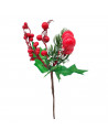Tradineur - Pack de 4 Picks de bayas rojas navideñas - Decoración para temporada navideña - 23 x 14 cm - Modelo Aleatorio